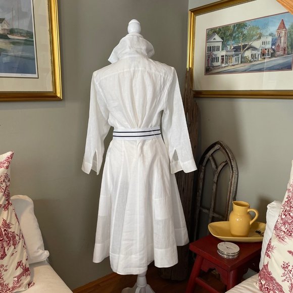 Lauren by Ralph Lauren White Linen Midi Dress - Picture 4 of 11